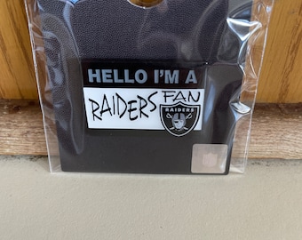 Raiders pin name tag style hat lapel collector