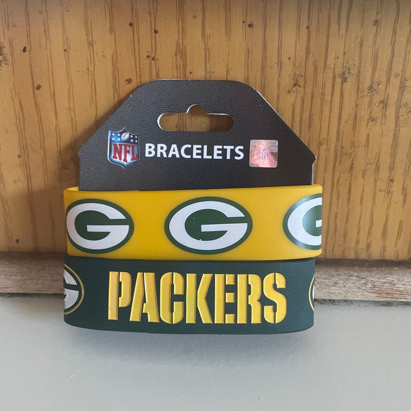 Green Bay packers rubber 2 pack bracelet osfa unisex