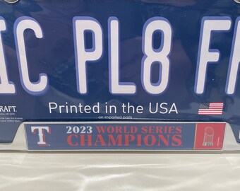 Texas rangers champions license plate frame