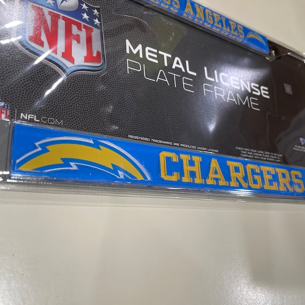 Los Angeles chargers chrome license plate frame holder