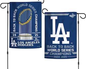 Dodgers 2025 champions garden flag back to back