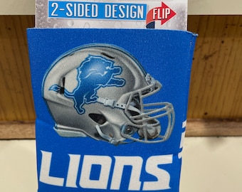Detroit lions 2 sided can holder