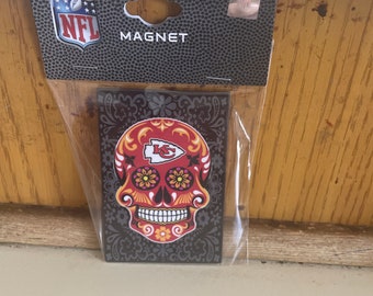 Kansas City chiefs magnet sugar skull