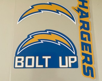 Chargers decal set 3 decals fan pack