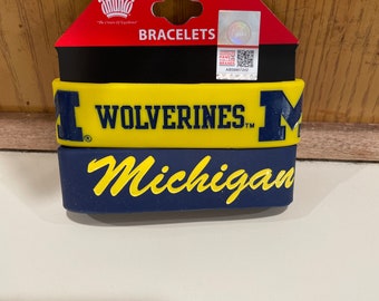 Michigan Wolverines rubber bracelet 2 pack unisex