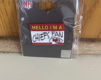 Kansas City chiefs name tag pin hat lapel collector
