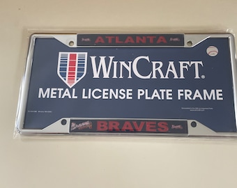Atlanta Braves license plate frame chrome laser cut for