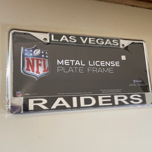NEW Las Vegas Raiders Football Plastic License Plate Frame 6.5'' x 12.5''-  2PC 