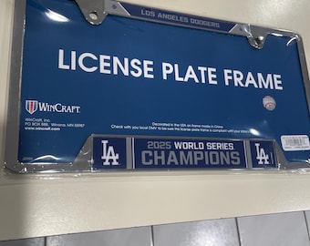 Dodgers 2025 champions chrome license plate frame top quality