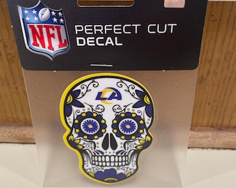 Los Angeles Rams sugar skull decal 4x4 Dia de Los Muertos