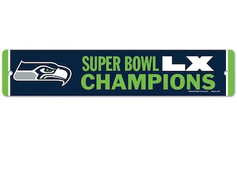 Señal de calle oficial de los campeones de los Seattle Seahawks, 3 x 19 pulgadas