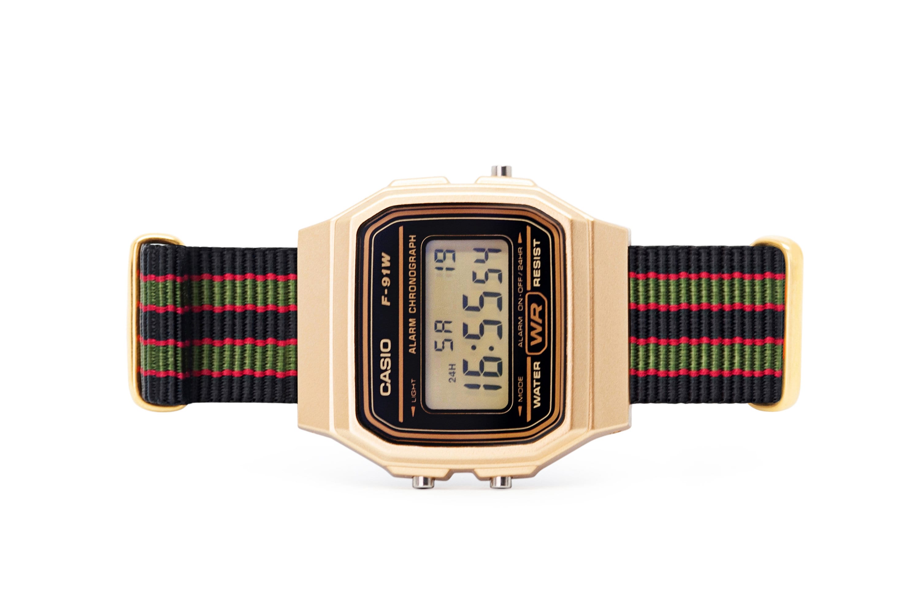 Casio digital watch store leather strap