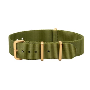 Green 18mm Strap with Gold Brushed Hardware