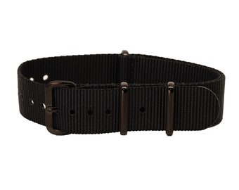 Black 18mm Strap with Black Hardware