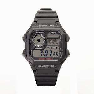 Black Casio World Timer - AE1200WH-1A