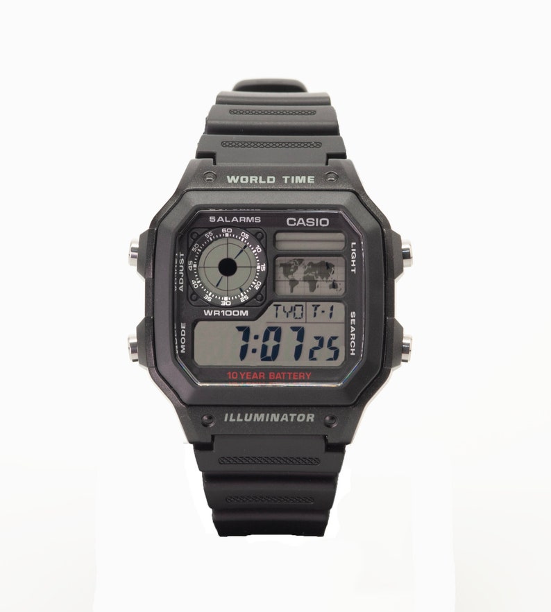 Black Casio World Timer AE1200WH 1A Etsy Black casio world timer ae1200wh 1a etsy