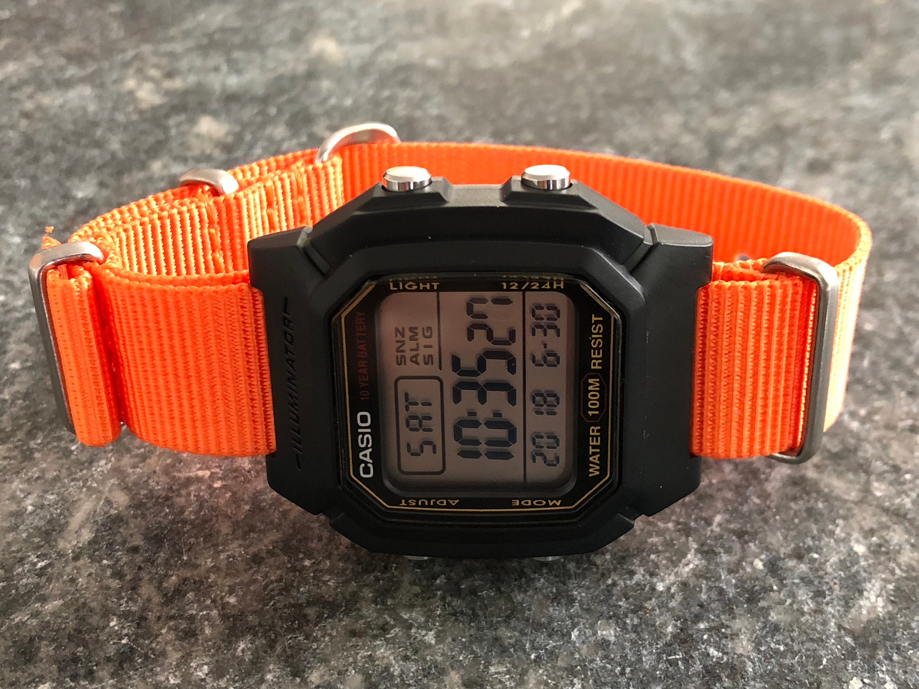 Black Casio with Orange Strap | Etsy