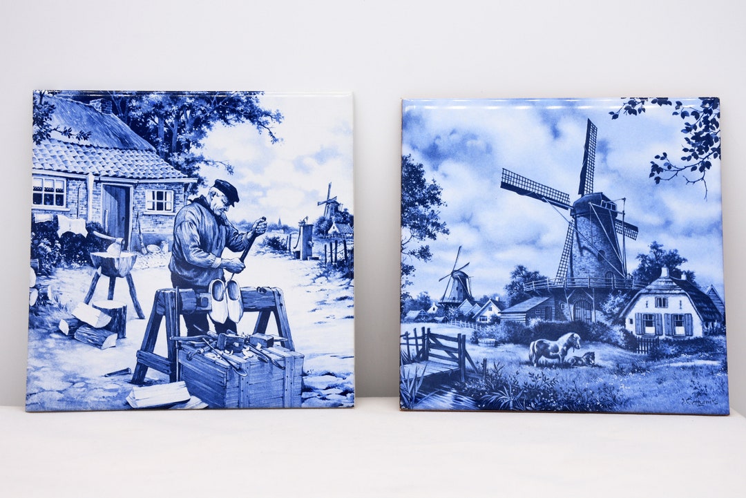 Mug Hollandais En Porcelaine Delfts Blauw - Signé Ter Steege 'Le Moulin' - Occasion Bon état