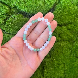 Delicate Love 6mm and 8mm Angelite Beaded Bracelets