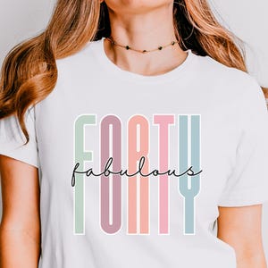 40th Birthday T-Shirt, Club 40th, Coquette Varsity Tee, Retro Shirt, Vintage Shirt, Bella Canvas Shirt, Gift for Her