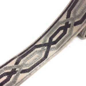 3.5 Wide 9 cm Lee Jofa Baker Lifestyle Beige Neutral Cheetah Leopard Animal Pattern Velvet Drapery Tape Trim