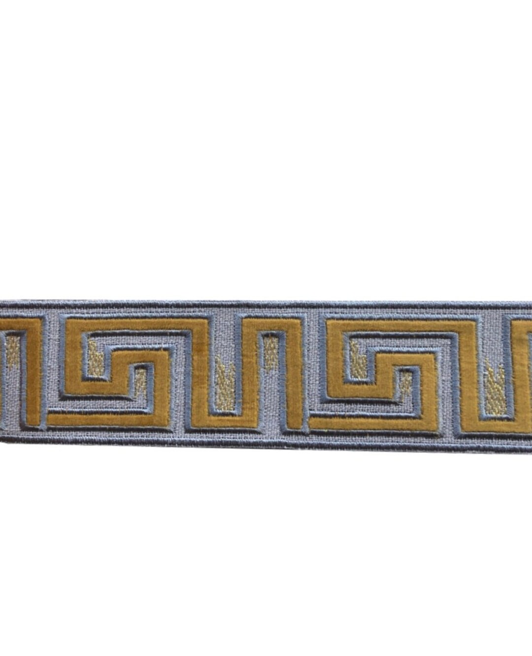 Designer Greek Key Trim by the Yard Mustard Yellow Grey Gold Etsy