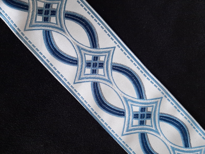 Designer Trim by the Yard Tape Chain Link 3.5 Silk Blue Navy Etsy