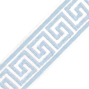 HOT SELL Greek Key Trim By the Yard Light blue white Tape Jacquard Embroidered Athena Chinoiserie ribbon Gimp Drapery Decor Craft indigo