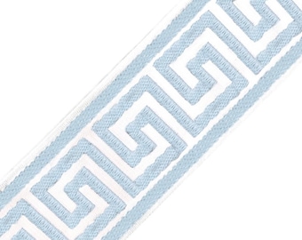 HOT SELL Greek Key Trim By the Yard Light blue white Tape Jacquard Embroidered Athena Chinoiserie ribbon Gimp Drapery Decor Craft indigo