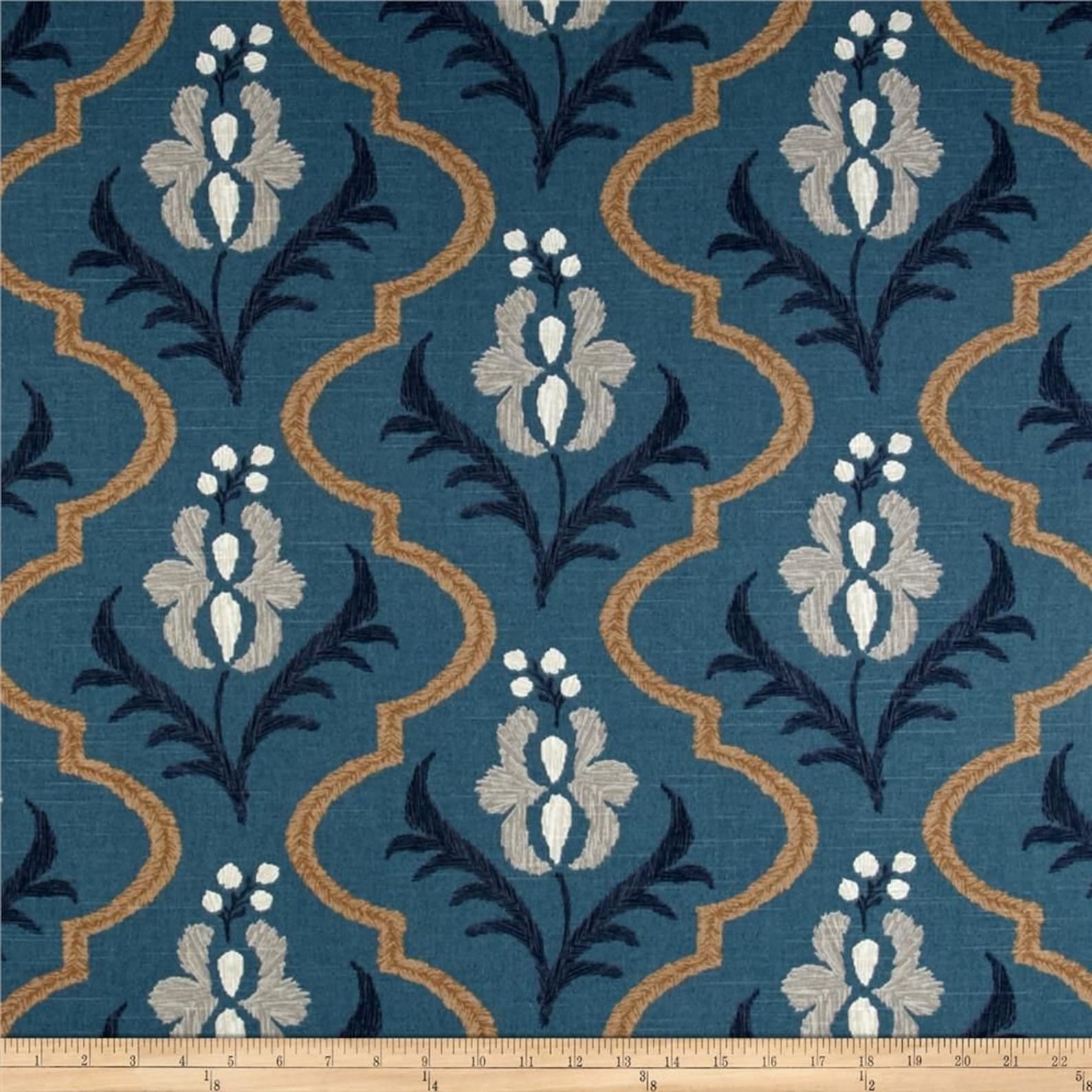 Fabric by yard Dwell Robert Allen Printed Cotton Drapery Etsy