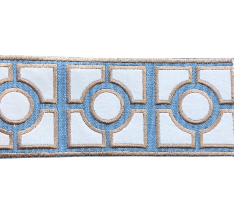 Designer fretwork Trim By the Yard white light blue taupe Etsy