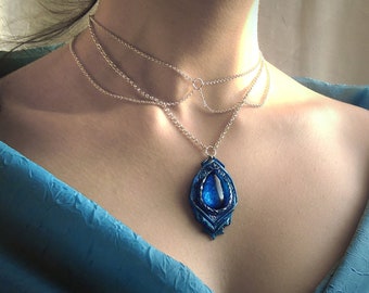 World of warcraft inspired, night elves fantasy jewelry, elven necklace, fantasy choker, elven jewelry, gothic necklace-Gaoth signet of Wind