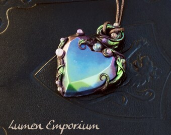 World of Warcraft elven necklace, elven jewelry, fantasy jewelry, gothic  heart, heart jewelry, druid necklace: Heart of the Woods