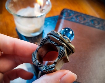 Viktor Energy Ring- Viktor cosplay hexcore, Valentine ring, Lol, fidget ring, Arcane inspired, fantasy jewelry, steampunk ring, cosplay prop