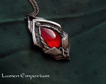 Ruby Holy Tear- Bloodborne jewelry, steampunk necklace, gothic jewelry, fantasy jewelry, larp accessories, vampire jewelry, unisex jewelry