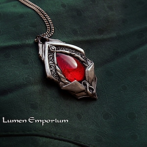 Ruby Holy Tear- Bloodborne jewelry, steampunk necklace, gothic jewelry, fantasy jewelry, larp accessories, vampire jewelry, unisex jewelry