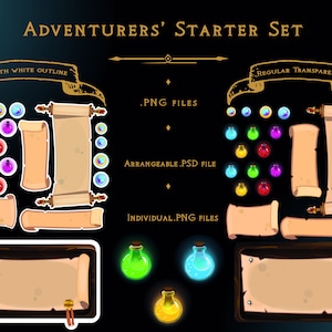 Conjunto de inicio de aventureros: pegatinas digitales imprimibles, pegatinas dnd, bujo de pegatinas de fantasía, diario de viñetas, planificador de rpg, pegatinas de planificador