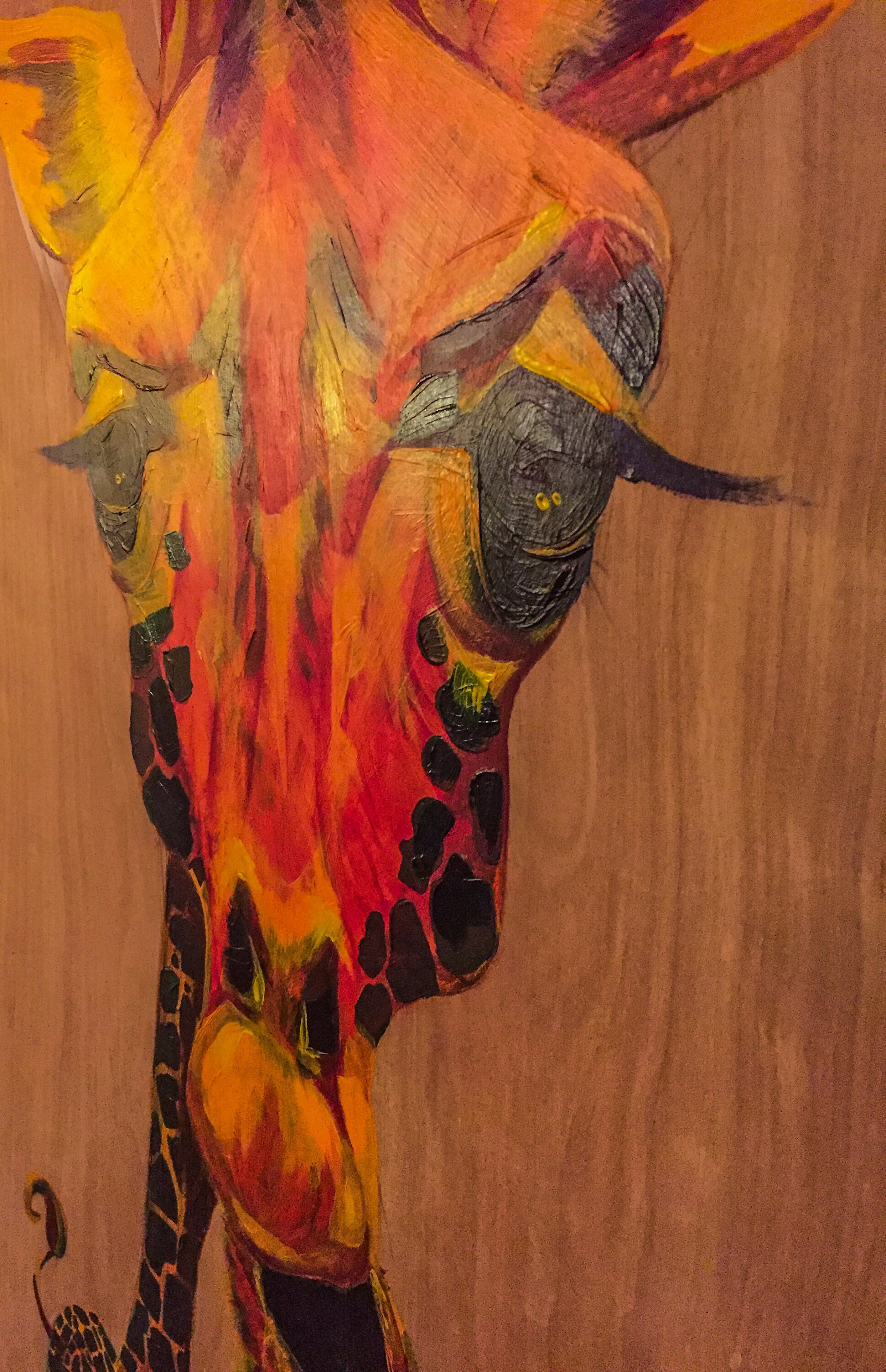 Handpainted giraffe wallhanging art Etsy