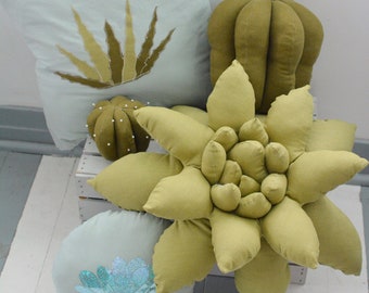 Succulent Desert Blooms Pillow Pincushion Sewing Pattern Large throw pillow, applique, HTV SVG cut file, Cactus, Echeveria