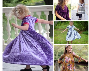 Leighton - Knit Tunic, Dress & Maxi in Short sleeve, 3/4 and long with a beautiful tulip sleeve options Girls sizes 2T - 20