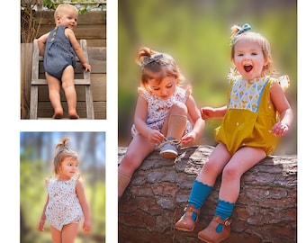 Giggle & Wink Playsuit Preemie - 6T Romper Sewing Pattern for babies and toddlers