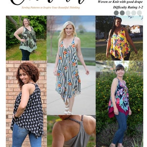 Valda Pattern, pdf pattern, womens top, tank top pattern, summer tank pattern,