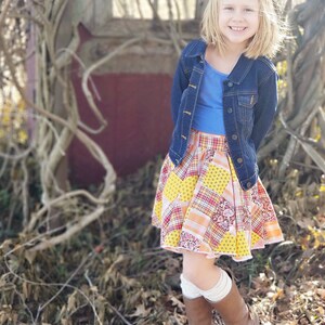 Kristina's Circle Skirt Beginner PDF pattern for girls double circle skirt tons of twirl fitted waistband, exposed zipper, size 2T-16 image 2