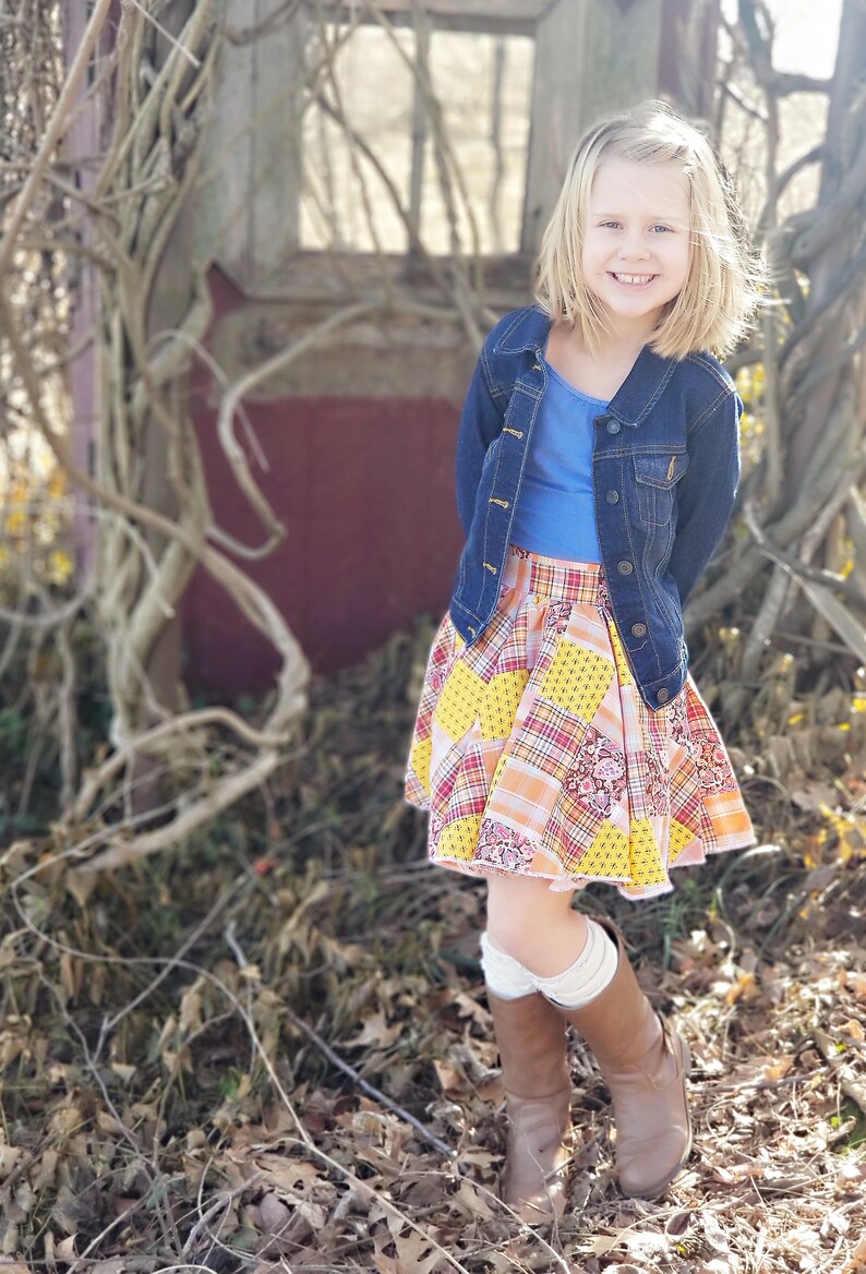 Kristina's Circle Skirt Beginner PDF pattern for girls double circle skirt tons of twirl fitted waistband, exposed zipper, size 2T-16 image 2