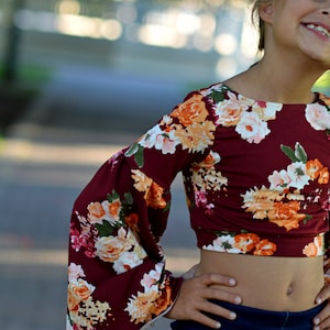 Enchanted Knit Crop & Top Sewing Pattern with Bell Sleeves