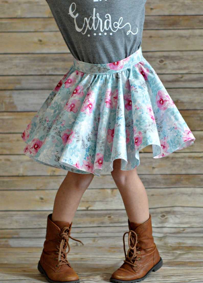 Kristina's Circle Skirt Beginner PDF pattern for girls double circle skirt tons of twirl fitted waistband, exposed zipper, size 2T-16 image 6