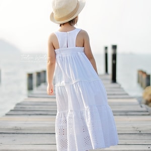 Kids Synnove Sunshine Dress Pattern, Maxi Dress, knee length summer dress, tiered dress, beach dress