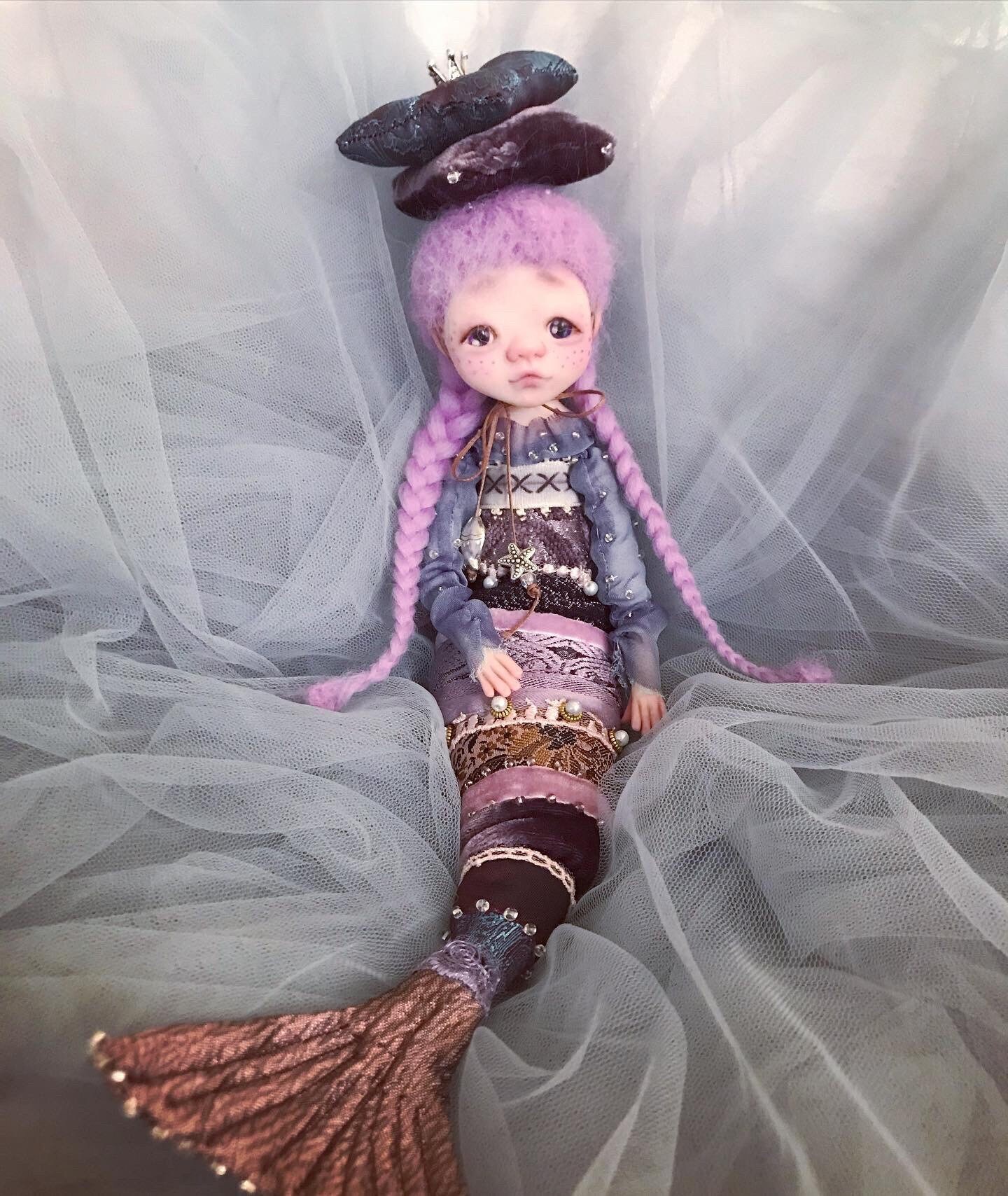 Art Doll Mermaid Doll Fantasy Doll Interior Doll Collectible Etsy