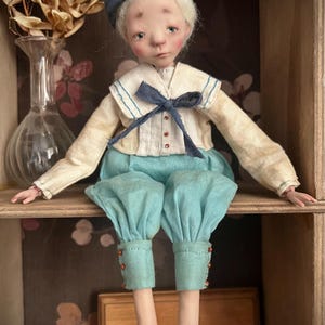 Vintage style Little Sailor Art doll OOAK doll