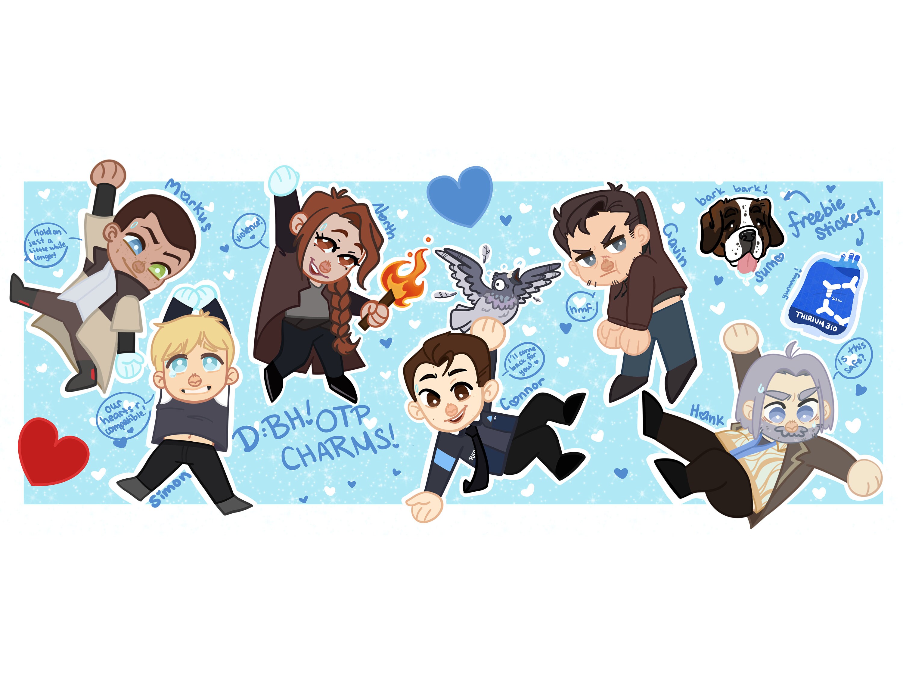 Detroit Become Human 2 inch double-sided charms by Toguchin on DeviantArt